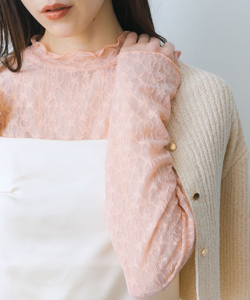 HEYUMM（ヘユム）の「レースカットトップ（Tシャツ/カットソー・レディース・オフホワイト/ブラック/オレンジ・ONE）」の19枚目の写真