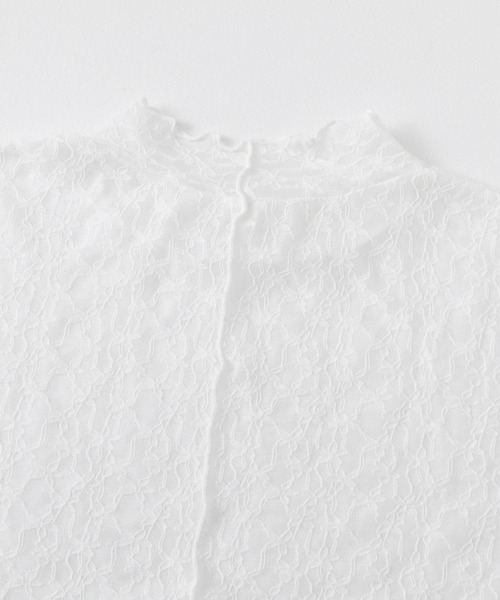 HEYUMM（ヘユム）の「レースカットトップ（Tシャツ/カットソー・レディース・オフホワイト/ブラック/オレンジ・ONE）」の13枚目の写真