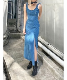 EVRIS | ステッチデザインデニムロングキャミワンピース(ワンピース)