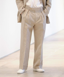 EDIFICE LA BOUCLE | 【LA BOUCLE / ラブ―クル】ウール/リネン ウェザー  サイドアジャストパンツ(スラックス)