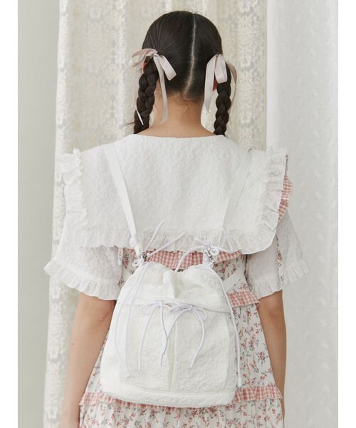 merry jenny（メリージェニー）の「3way ribbonジャカードポシェット（ショルダーバッグ・レディース・ブラック/ピンク/オフホワイト・FREE）」の22枚目の写真