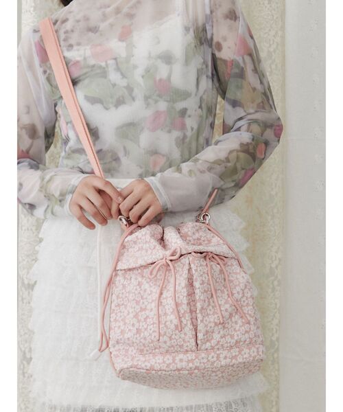 merry jenny（メリージェニー）の「3way ribbonジャカードポシェット（ショルダーバッグ・レディース・ブラック/ピンク/オフホワイト・FREE）」の14枚目の写真