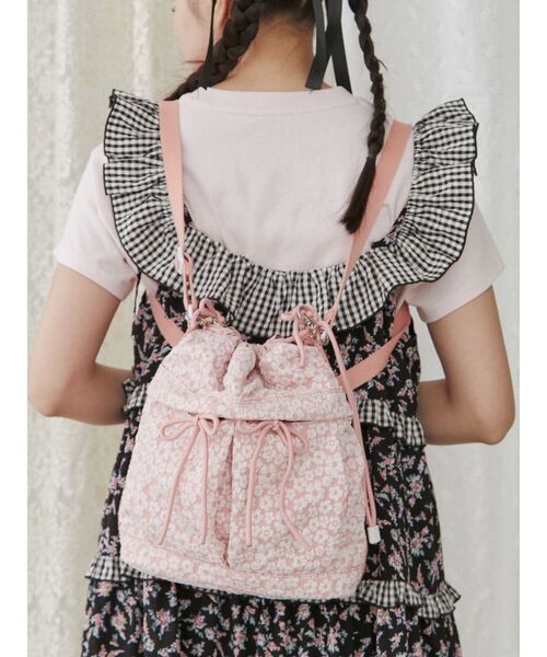 merry jenny（メリージェニー）の「3way ribbonジャカードポシェット（ショルダーバッグ・レディース・ブラック/ピンク/オフホワイト・FREE）」の10枚目の写真