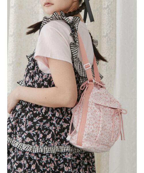 merry jenny（メリージェニー）の「3way ribbonジャカードポシェット（ショルダーバッグ・レディース・ブラック/ピンク/オフホワイト・FREE）」の11枚目の写真