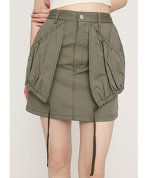 SLY | SHIRRING PK S/SK シャーリング ポケット ショートスカート / セットアップ可(スカート)