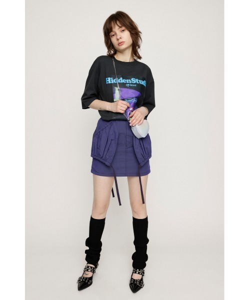 SLY(スライ)の「SHIRRING PK S/SK シャーリング ポケット ショートスカート / セットアップ可(スカート・レディース・パープル/カーキ/オフホワイト・1/2)」の15枚目の写真