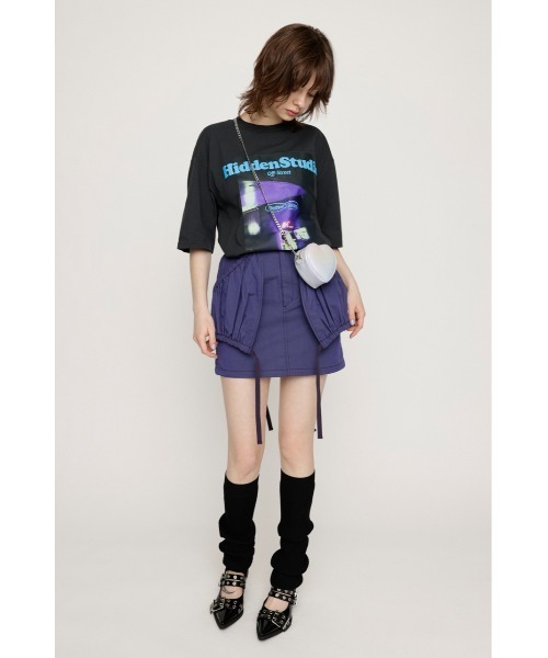 SLY(スライ)の「SHIRRING PK S/SK シャーリング ポケット ショートスカート / セットアップ可(スカート・レディース・パープル/カーキ/オフホワイト・1/2)」の11枚目の写真