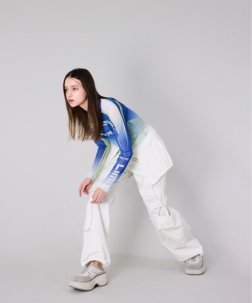 SLY(スライ)の「SHIRRING PK S/SK シャーリング ポケット ショートスカート / セットアップ可(スカート・レディース・パープル/カーキ/オフホワイト・1/2)」の9枚目の写真