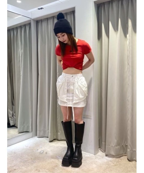 SLY(スライ)の「SHIRRING PK S/SK シャーリング ポケット ショートスカート / セットアップ可(スカート・レディース・パープル/カーキ/オフホワイト・1/2)」の18枚目の写真