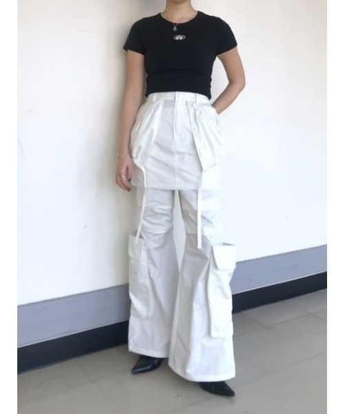 SLY(スライ)の「SHIRRING PK S/SK シャーリング ポケット ショートスカート / セットアップ可(スカート・レディース・パープル/カーキ/オフホワイト・1/2)」の20枚目の写真