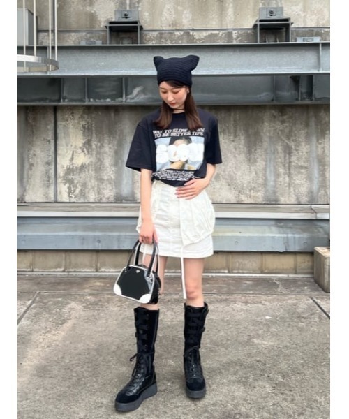 SLY(スライ)の「SHIRRING PK S/SK シャーリング ポケット ショートスカート / セットアップ可(スカート・レディース・パープル/カーキ/オフホワイト・1/2)」の21枚目の写真