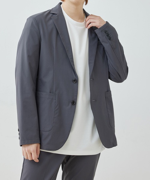 j.n.r.d(ジェー・エヌ・アール・ディー)の「【セットアップ対応】j.n.r.d/ナイロンハイカムニット2Bジャケット(テーラードジャケット・メンズ・ネイビー/チャコールグレー・L/LL/M)」の7枚目の写真