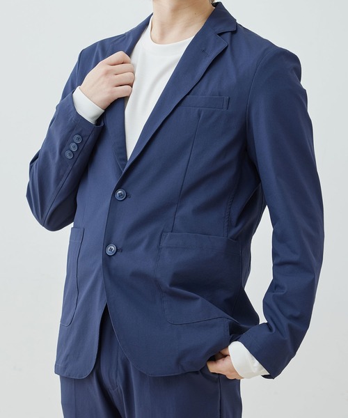 j.n.r.d(ジェー・エヌ・アール・ディー)の「【セットアップ対応】j.n.r.d/ナイロンハイカムニット2Bジャケット(テーラードジャケット・メンズ・ネイビー/チャコールグレー・L/LL/M)」の10枚目の写真