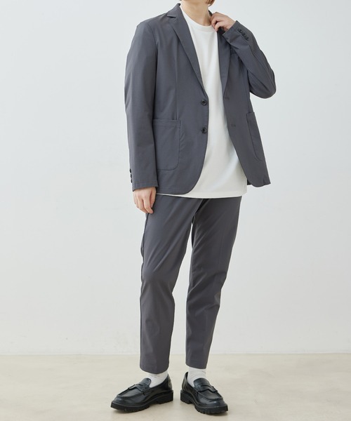 j.n.r.d(ジェー・エヌ・アール・ディー)の「【セットアップ対応】j.n.r.d/ナイロンハイカムニット2Bジャケット(テーラードジャケット・メンズ・ネイビー/チャコールグレー・L/LL/M)」の4枚目の写真