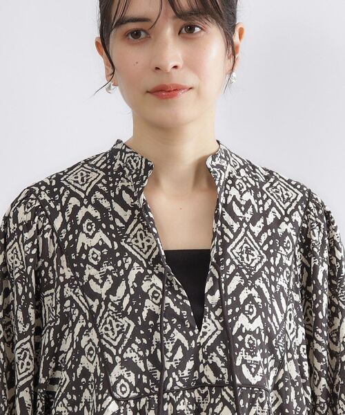 OPAQUE.CLIP（オペークドットクリップ）の「◆≪made in INDIA≫プリントアソートスモックワンピース【洗える】（ワンピース・レディース・ホワイト系3/ブラック系・00）」の14枚目の写真