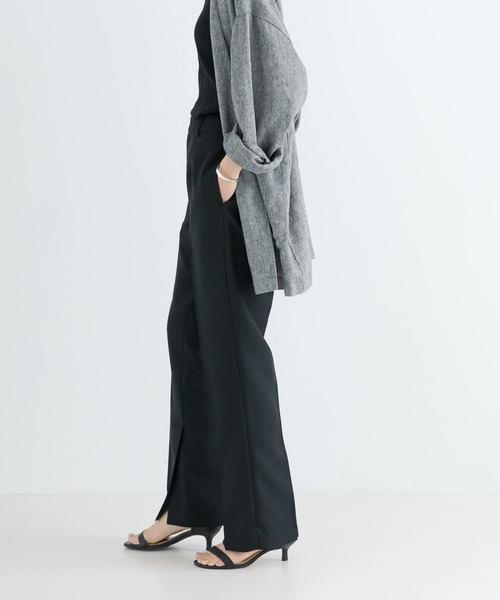 URBAN RESEARCH（アーバンリサーチ）の「サイドベンツストレートパンツ（その他パンツ・レディース・ブラック/ベージュ・38/36）」の6枚目の写真