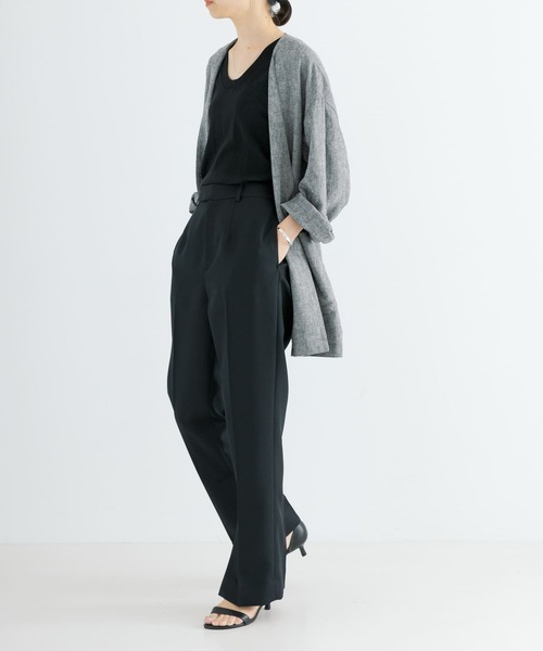 URBAN RESEARCH（アーバンリサーチ）の「サイドベンツストレートパンツ（その他パンツ・レディース・ブラック/ベージュ・38/36）」の9枚目の写真