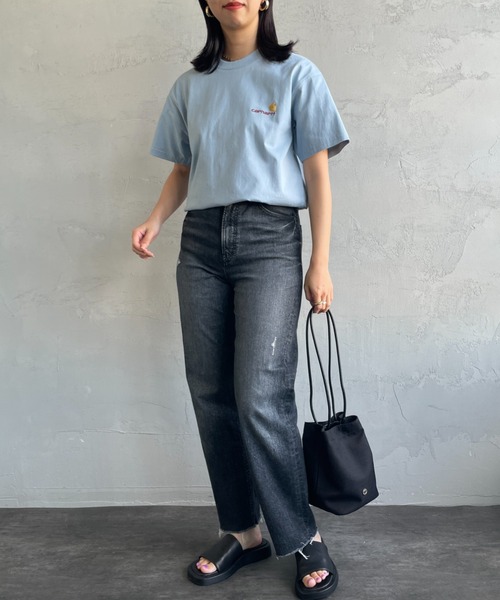 [carhartt WIP/カーハートダブリューアイピー] AMERICAN SCRIPT ワンポイント刺繍ロゴ ショートスリーブTシャツ（Tシャツ/カットソー）｜Carhartt WIP（カーハートダブリューアイピー）