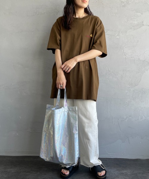 [carhartt WIP/カーハートダブリューアイピー] AMERICAN SCRIPT ワンポイント刺繍ロゴ ショートスリーブTシャツ（Tシャツ/カットソー）｜Carhartt WIP（カーハートダブリューアイピー）