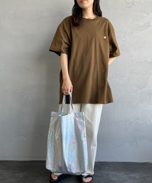 [carhartt WIP/カーハートダブリューアイピー] AMERICAN SCRIPT ワンポイント刺繍ロゴ ショートスリーブTシャツ（Tシャツ/カットソー）｜Carhartt WIP（カーハートダブリューアイピー）