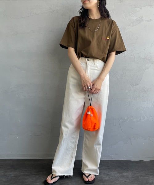 [carhartt WIP/カーハートダブリューアイピー] AMERICAN SCRIPT ワンポイント刺繍ロゴ ショートスリーブTシャツ（Tシャツ/カットソー）｜Carhartt WIP（カーハートダブリューアイピー）