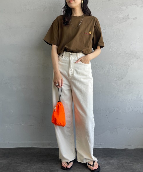 [carhartt WIP/カーハートダブリューアイピー] AMERICAN SCRIPT ワンポイント刺繍ロゴ ショートスリーブTシャツ（Tシャツ/カットソー）｜Carhartt WIP（カーハートダブリューアイピー）