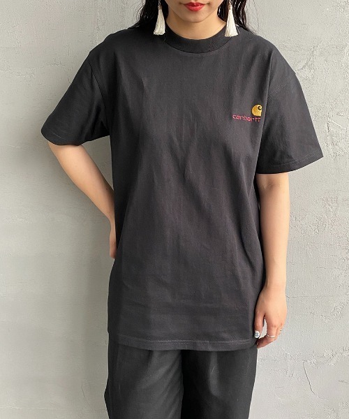 [carhartt WIP/カーハートダブリューアイピー] AMERICAN SCRIPT ワンポイント刺繍ロゴ ショートスリーブTシャツ（Tシャツ/カットソー）｜Carhartt WIP（カーハートダブリューアイピー）