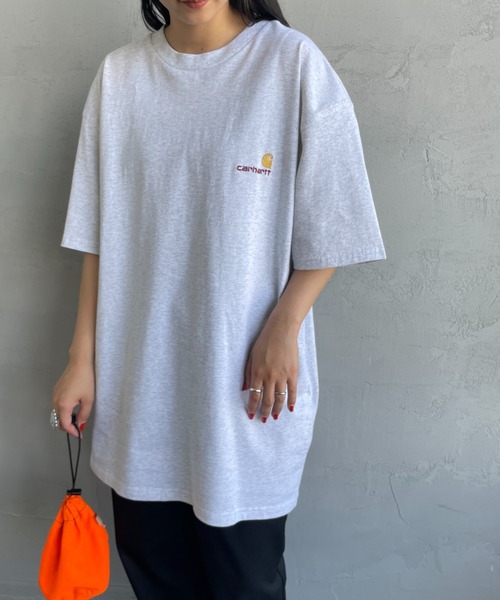 [carhartt WIP/カーハートダブリューアイピー] AMERICAN SCRIPT ワンポイント刺繍ロゴ ショートスリーブTシャツ（Tシャツ/カットソー）｜Carhartt WIP（カーハートダブリューアイピー）