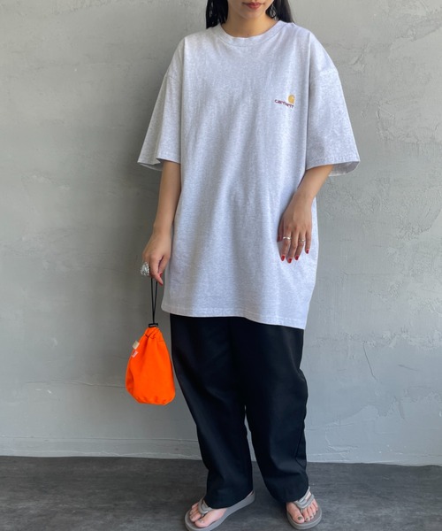 [carhartt WIP/カーハートダブリューアイピー] AMERICAN SCRIPT ワンポイント刺繍ロゴ ショートスリーブTシャツ（Tシャツ/カットソー）｜Carhartt WIP（カーハートダブリューアイピー）