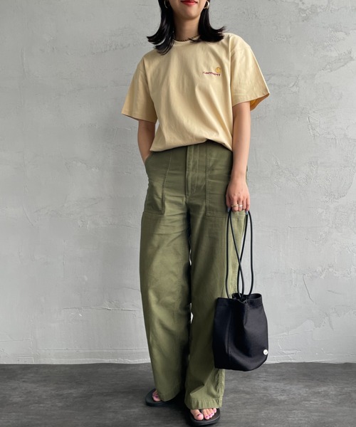 [carhartt WIP/カーハートダブリューアイピー] AMERICAN SCRIPT ワンポイント刺繍ロゴ ショートスリーブTシャツ（Tシャツ/カットソー）｜Carhartt WIP（カーハートダブリューアイピー）