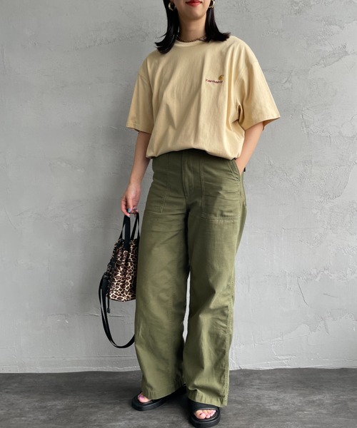 [carhartt WIP/カーハートダブリューアイピー] AMERICAN SCRIPT ワンポイント刺繍ロゴ ショートスリーブTシャツ（Tシャツ/カットソー）｜Carhartt WIP（カーハートダブリューアイピー）