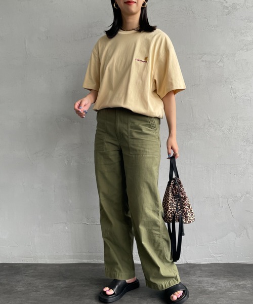 [carhartt WIP/カーハートダブリューアイピー] AMERICAN SCRIPT ワンポイント刺繍ロゴ ショートスリーブTシャツ（Tシャツ/カットソー）｜Carhartt WIP（カーハートダブリューアイピー）