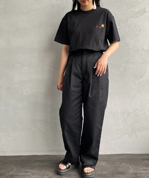 [carhartt WIP/カーハートダブリューアイピー] AMERICAN SCRIPT ワンポイント刺繍ロゴ ショートスリーブTシャツ（Tシャツ/カットソー）｜Carhartt WIP（カーハートダブリューアイピー）
