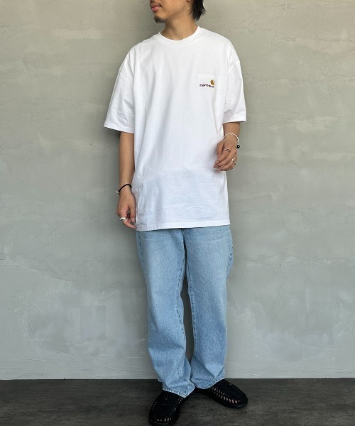 [carhartt WIP/カーハートダブリューアイピー] AMERICAN SCRIPT ワンポイント刺繍ロゴ ショートスリーブTシャツ（Tシャツ/カットソー）｜Carhartt WIP（カーハートダブリューアイピー）