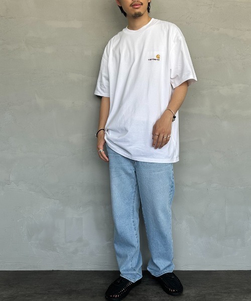 [carhartt WIP/カーハートダブリューアイピー] AMERICAN SCRIPT ワンポイント刺繍ロゴ ショートスリーブTシャツ（Tシャツ/カットソー）｜Carhartt WIP（カーハートダブリューアイピー）