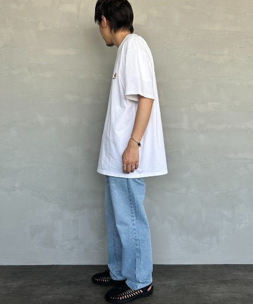 [carhartt WIP/カーハートダブリューアイピー] AMERICAN SCRIPT ワンポイント刺繍ロゴ ショートスリーブTシャツ（Tシャツ/カットソー）｜Carhartt WIP（カーハートダブリューアイピー）