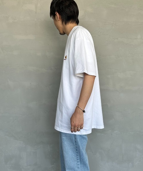 [carhartt WIP/カーハートダブリューアイピー] AMERICAN SCRIPT ワンポイント刺繍ロゴ ショートスリーブTシャツ（Tシャツ/カットソー）｜Carhartt WIP（カーハートダブリューアイピー）