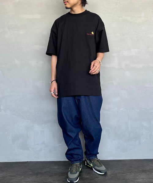 [carhartt WIP/カーハートダブリューアイピー] AMERICAN SCRIPT ワンポイント刺繍ロゴ ショートスリーブTシャツ（Tシャツ/カットソー）｜Carhartt WIP（カーハートダブリューアイピー）