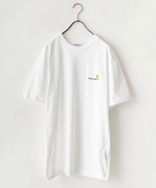 [carhartt WIP/カーハートダブリューアイピー] AMERICAN SCRIPT ワンポイント刺繍ロゴ ショートスリーブTシャツ（Tシャツ/カットソー）｜Carhartt WIP（カーハートダブリューアイピー）