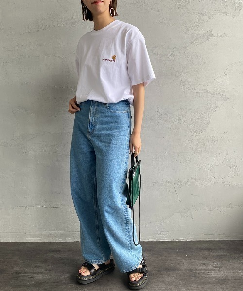 [carhartt WIP/カーハートダブリューアイピー] AMERICAN SCRIPT ワンポイント刺繍ロゴ ショートスリーブTシャツ（Tシャツ/カットソー）｜Carhartt WIP（カーハートダブリューアイピー）