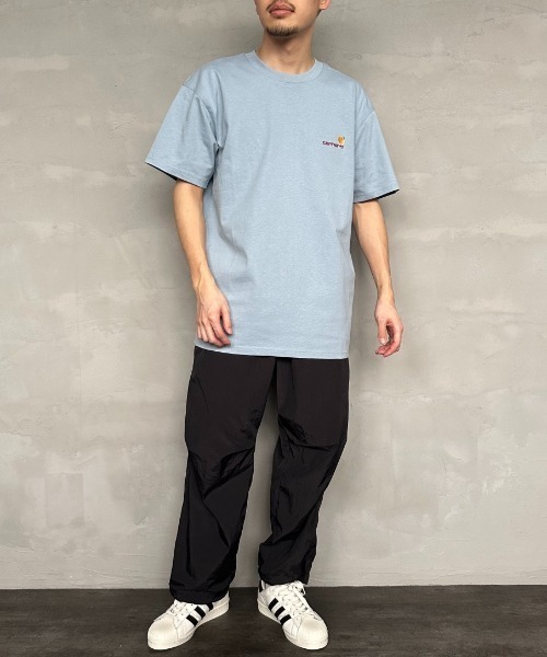 [carhartt WIP/カーハートダブリューアイピー] AMERICAN SCRIPT ワンポイント刺繍ロゴ ショートスリーブTシャツ（Tシャツ/カットソー）｜Carhartt WIP（カーハートダブリューアイピー）