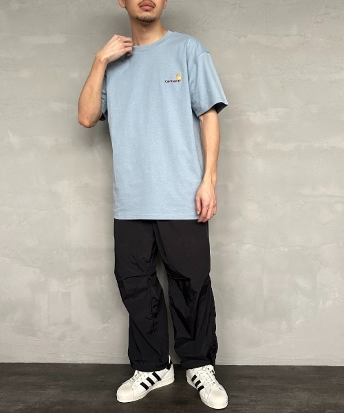 [carhartt WIP/カーハートダブリューアイピー] AMERICAN SCRIPT ワンポイント刺繍ロゴ ショートスリーブTシャツ（Tシャツ/カットソー）｜Carhartt WIP（カーハートダブリューアイピー）