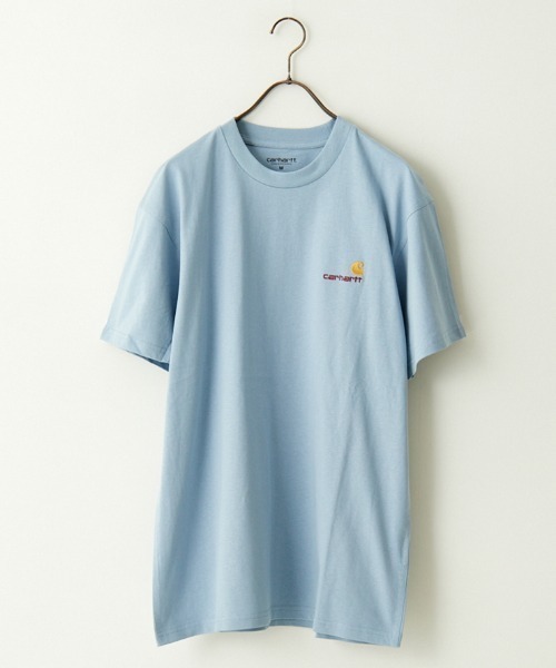 [carhartt WIP/カーハートダブリューアイピー] AMERICAN SCRIPT ワンポイント刺繍ロゴ ショートスリーブTシャツ（Tシャツ/カットソー）｜Carhartt WIP（カーハートダブリューアイピー）