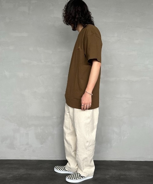 [carhartt WIP/カーハートダブリューアイピー] AMERICAN SCRIPT ワンポイント刺繍ロゴ ショートスリーブTシャツ（Tシャツ/カットソー）｜Carhartt WIP（カーハートダブリューアイピー）