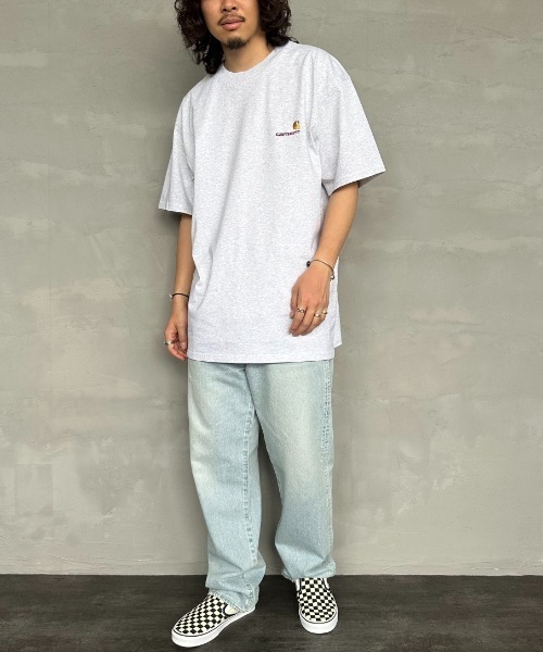 [carhartt WIP/カーハートダブリューアイピー] AMERICAN SCRIPT ワンポイント刺繍ロゴ ショートスリーブTシャツ（Tシャツ/カットソー）｜Carhartt WIP（カーハートダブリューアイピー）