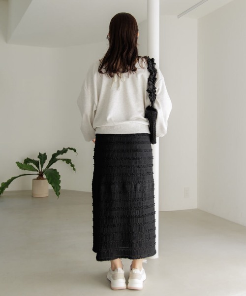 flower(フラワー)の「タイニーフリルスカート(スカート・レディース・ブラック/アイボリー・FREE)」の6枚目の写真