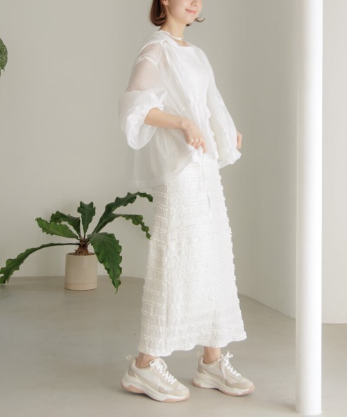 flower(フラワー)の「タイニーフリルスカート(スカート・レディース・ブラック/アイボリー・FREE)」の11枚目の写真