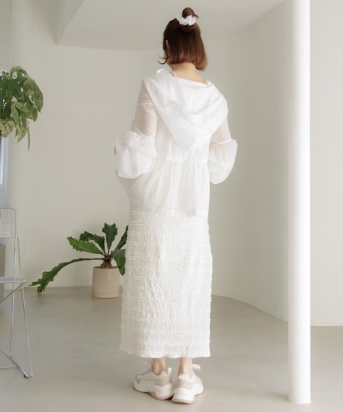 flower(フラワー)の「タイニーフリルスカート(スカート・レディース・ブラック/アイボリー・FREE)」の12枚目の写真