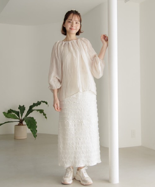 flower(フラワー)の「タイニーフリルスカート(スカート・レディース・ブラック/アイボリー・FREE)」の13枚目の写真