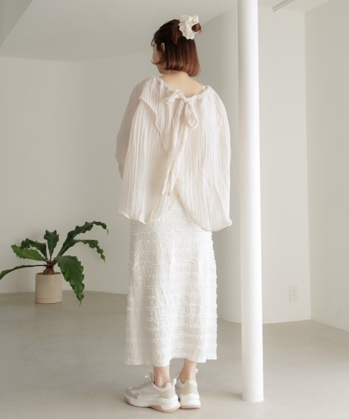 flower(フラワー)の「タイニーフリルスカート(スカート・レディース・ブラック/アイボリー・FREE)」の15枚目の写真